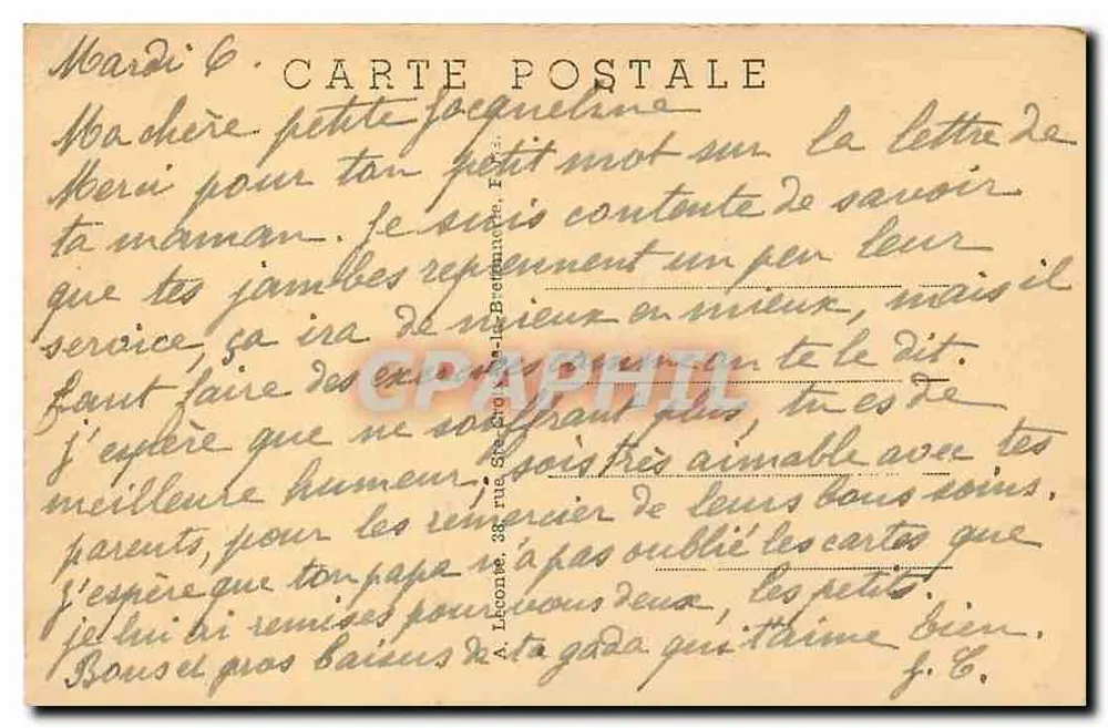 PARIS — Sacré-Cœur — Basílica do Coração Sagrado — editor Tuy, n° 16 - Verso