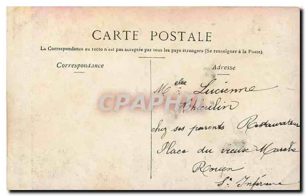 Paris - Die Place de la Bastille und die July-Säule — von einer pariser Druckerei veröffentlicht - Rückseite