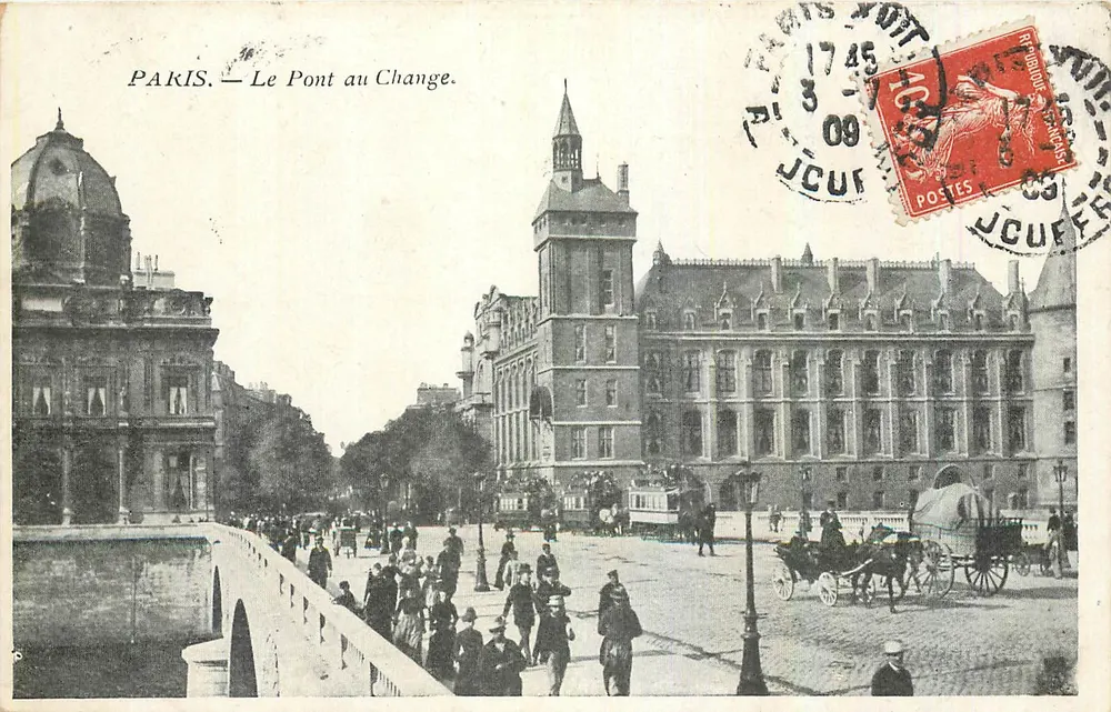 Paris — O Pont du Change — editor desconhecido, número de série não visível - Frente