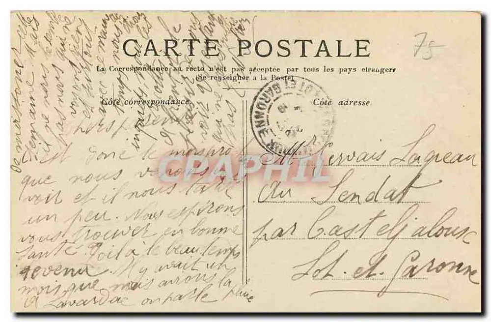 Paris — O Pont du Change — editor desconhecido, número de série não visível - Verso