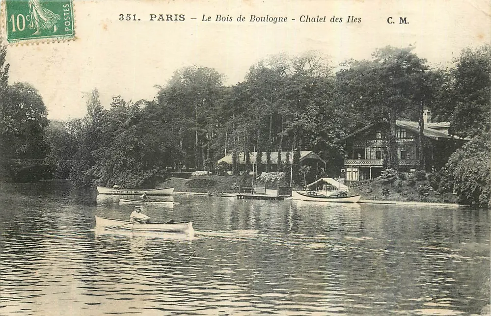 Paris - Le Bois de Boulogne - Chalet des Îles — C.M. n°351 - Recto