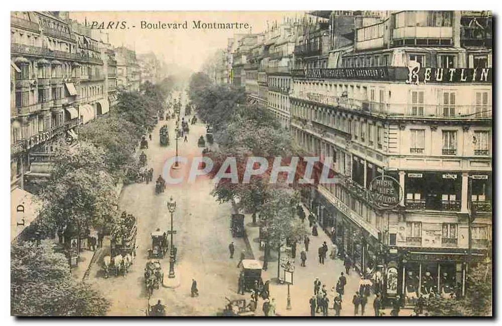 पेरिस - मॉंटमार्ट्र बुलेवार्ड — रू डी व्यू अवेक मैगासिन रूटलिन एट ले ब्रास - आगे