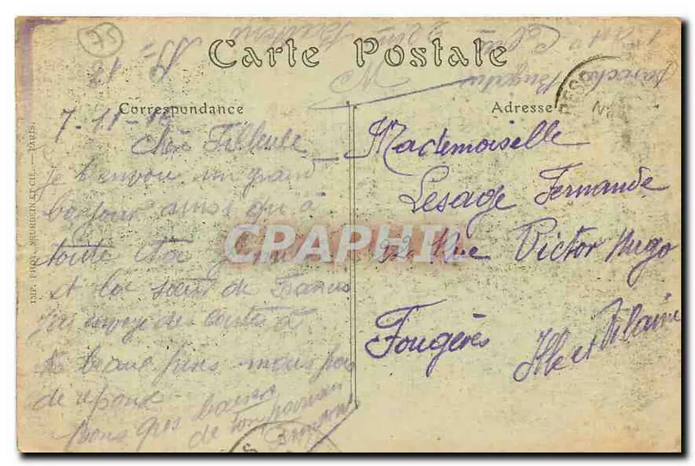 PARIS — Ansicht des Palais du Trocadéro, aus der Richtung der Eiffelturm — ND. Pho' — n° 1050 - Rückseite