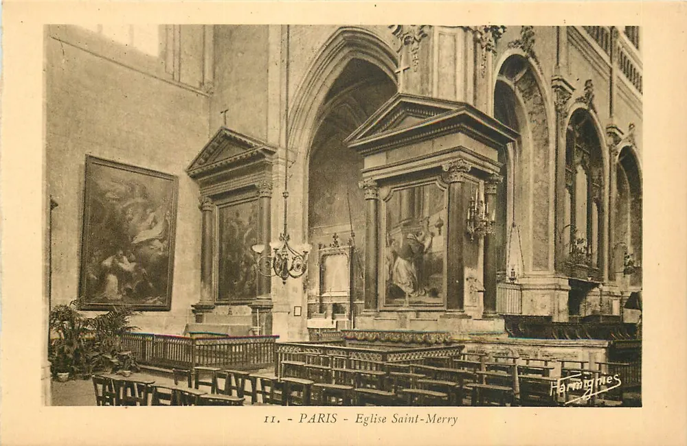 Interior da Igreja de São Méry — Paris — Editor E. Harmignies, n° II - Frente