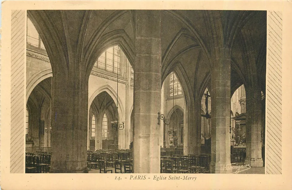 Paris - Igreja de Saint-Merry — interior — Edições E. Harmignies - Frente