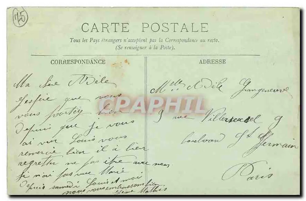 Paris - Praça e Igreja da Trindade - LL. - n° 701 - Verso