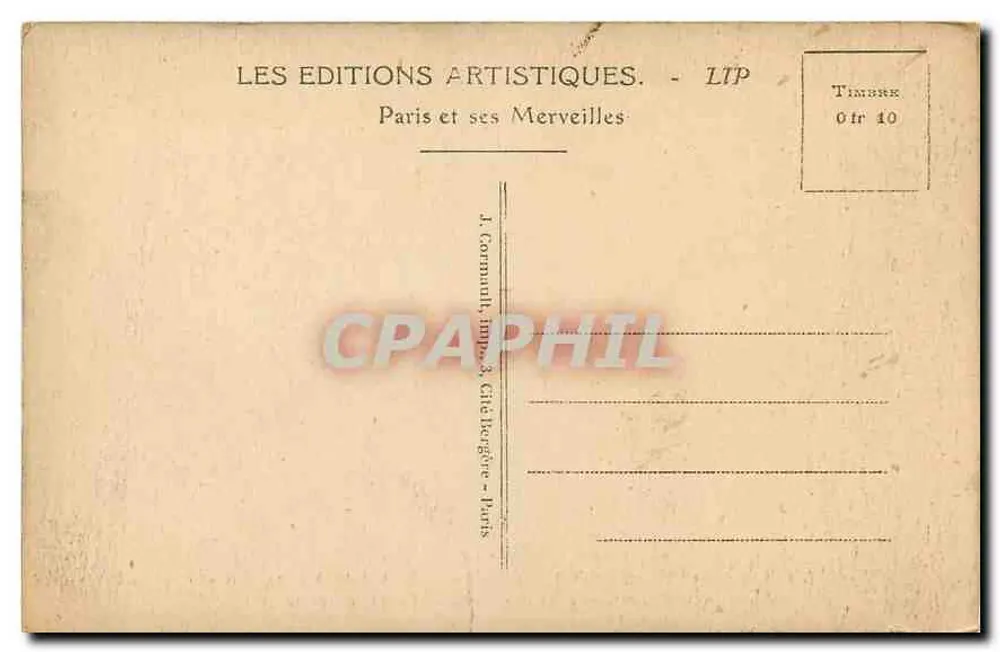 Paris — Panorama in der Nähe der Viertel Alma und Champs-Élysées — LIP, Nr. 342 - Rückseite