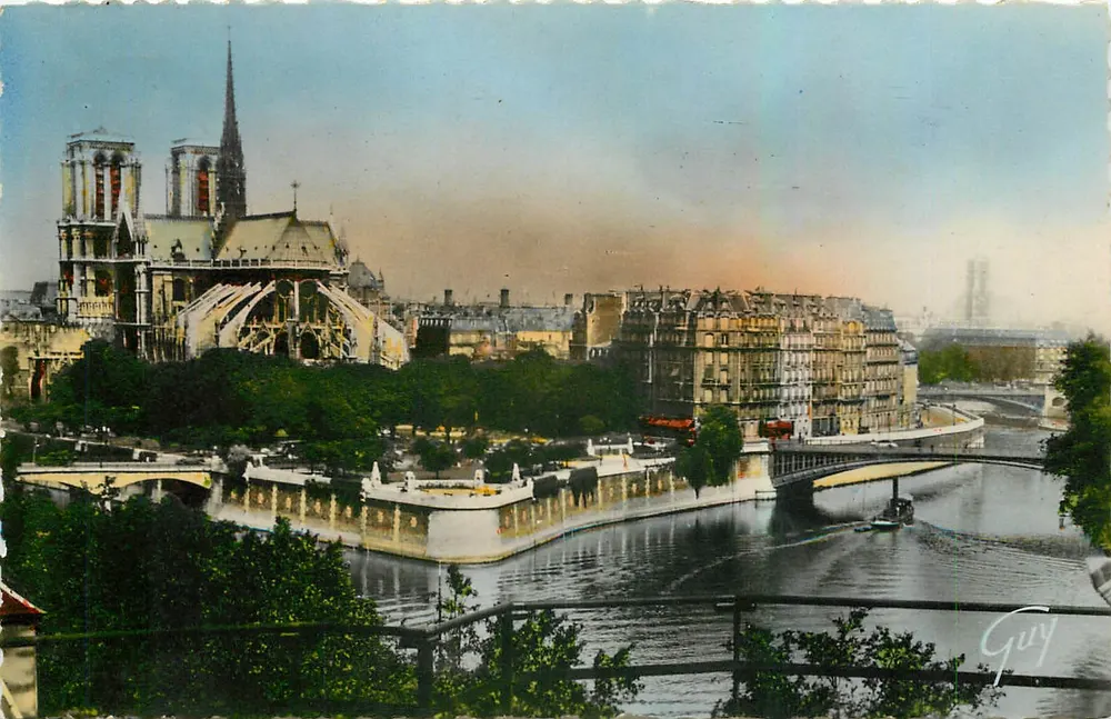 Paris e suas maravilhas — A ilha da Cité vista de cima — André Léconte, Ed. L'Art 'Guy' n°481 - Frente
