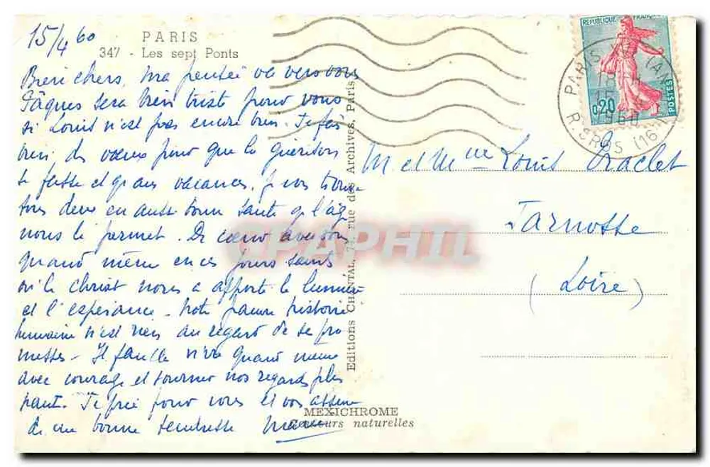Paris - Os sete Pontes — Éditions Méxichrome, n° 347 - Verso