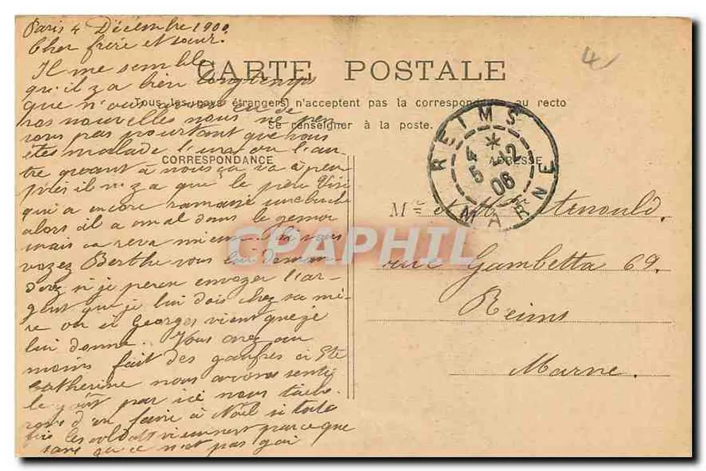 PARIS - Porte Saint-Martin — vue de la porte avec enseignes et piétons — éditeur non identifié - Verso