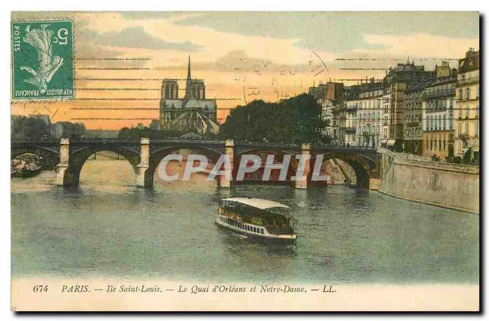PARIS — Ile Saint-Louis — Le Quai d'Orléans und Notre-Dame — LL. - Vorderseite
