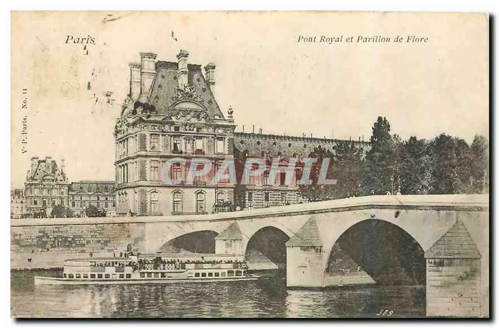 Pont Royal e Pavilhão de Flore — Paris — V.P. Paris, No. 11 - Frente