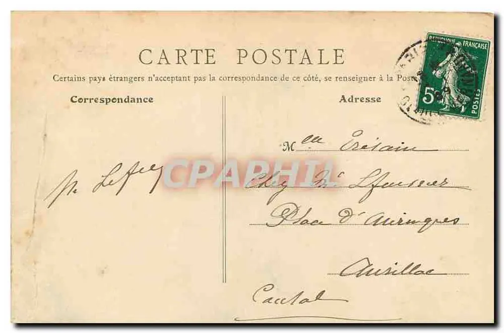 Paris - Hotel de Ville — vista com ponte — editor P. F. Paris, n° 48 - Verso