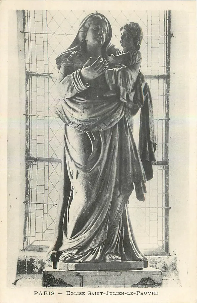 Paris — Église Saint-Julien-le-Pauvre — Statue de la Vierge - Recto