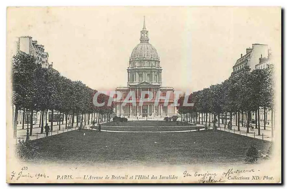 Paris — Die Avenue de Breteuil und das Hôtel des Invalides — Collections ND. Phot. n°433 - Vorderseite
