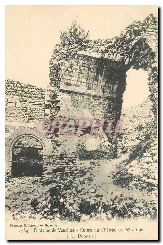 Fontaine de Vaucluse - Ruinen des Schlosses Pétrarque (La Poterne) — Phototyp. E. Lacour — Marseille — n° 2284 - Vorderseite