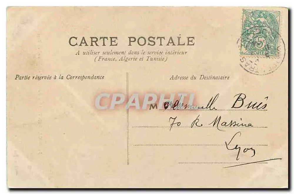 Carpentras — Puerta de Orange vista frontal — Ediciones J. Brun & Cie, n°36 - Reverso