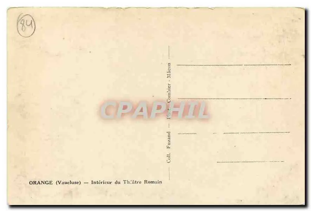 Orange (Vaucluse) — Interior do Teatro Romano — Foto Fuzand, Coll. Combier-Macon - Verso