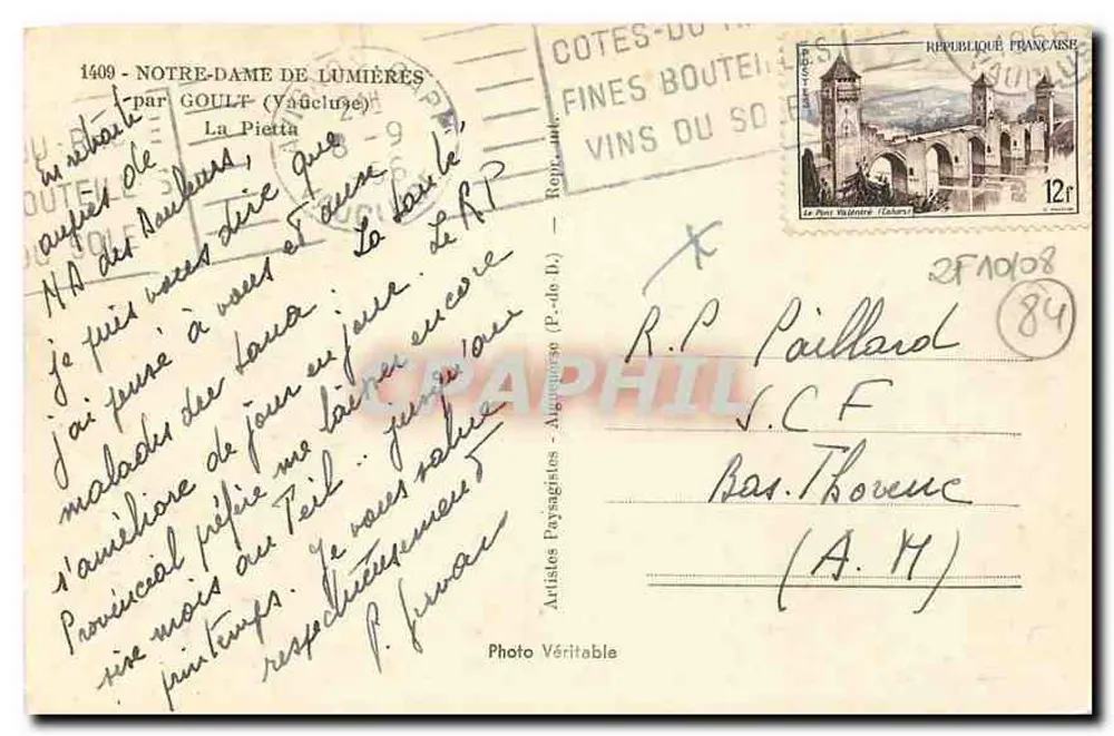 Die Pietà — Notre-Dame de Lumières — von Goullé (Vaucluse) - Rückseite