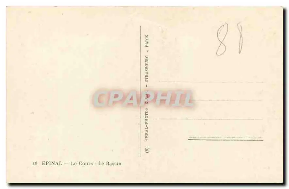 एपिनाल — कोर्स — बासिन — « REAL-PHOTO » C.A.P. — संख्या 19 - पीछे