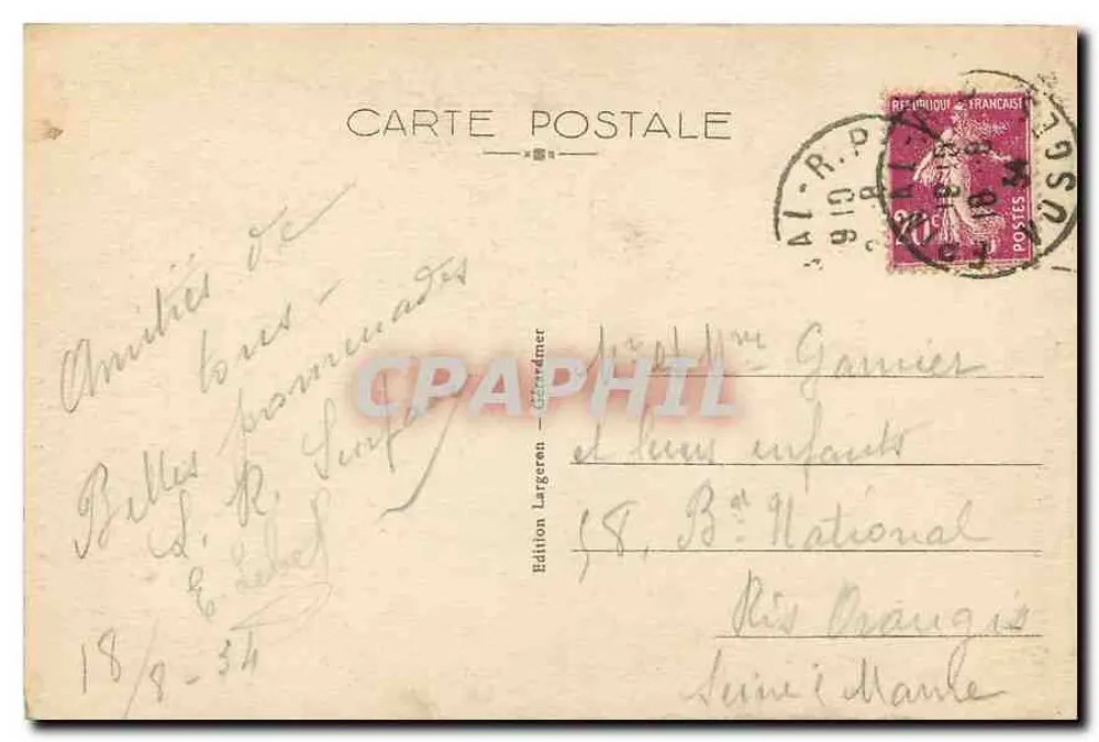 Gérardmer - Pavilhão do Lago — Edição Largeron, n° 5308 B - Verso