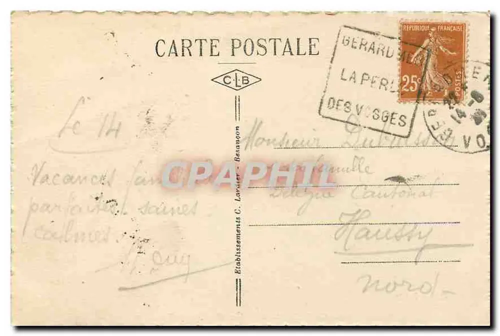 Gérardmer — As Pérolas de Vologne — Editor Gérardmer, n°12 - Verso
