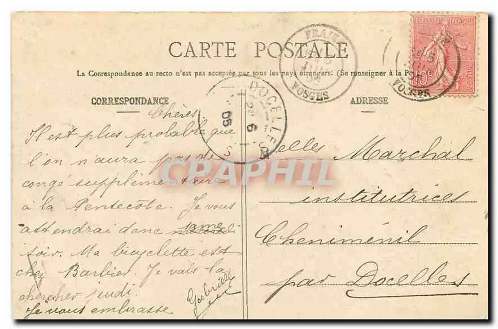 Gérardmer - Valeira dos Lagos — Imp. Ad. Wolck — Saint-Dié (Depositado) N° 1634 - Verso