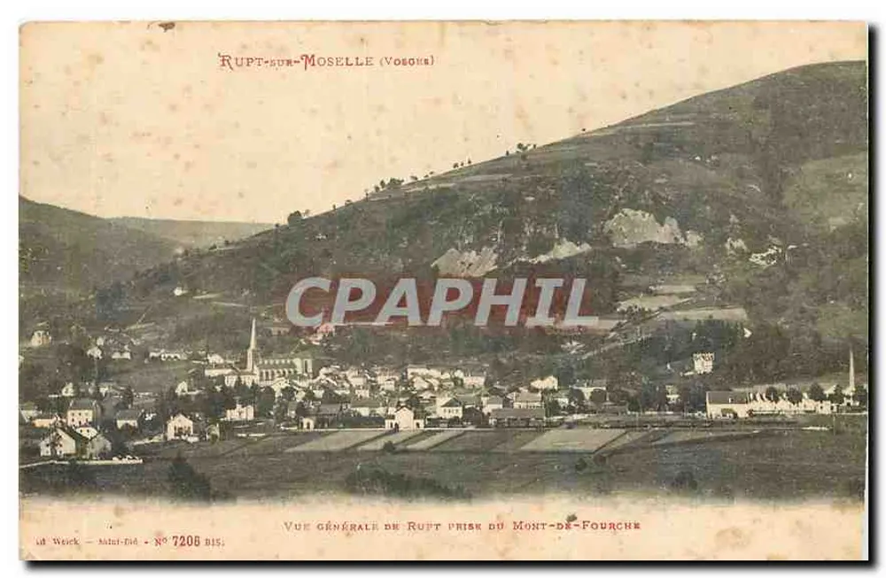 Rupt-sur-Moselle (Vosges) — Ogólny widok z Mont-de-Fourche — wydawca Werck, nr 7208 bis - Awers