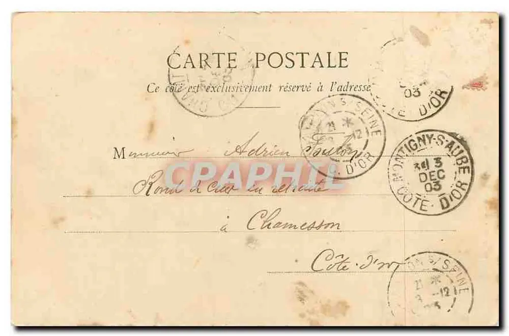 Vue extérieure du Pavillon — Contrexéville — éditeur J. de Weyer, n° 283 - Verso