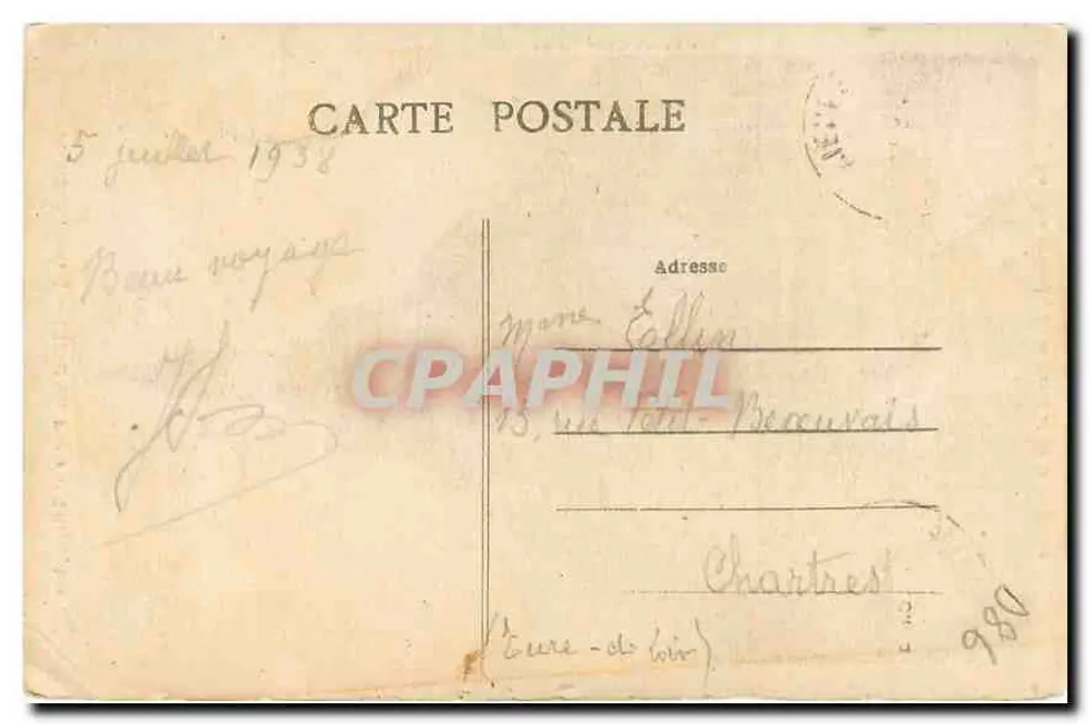 Poitiers (Vienne) — Das Post- und Telegraphenamt — Jules Robachon, phot. Poltières - 1215 - Rückseite