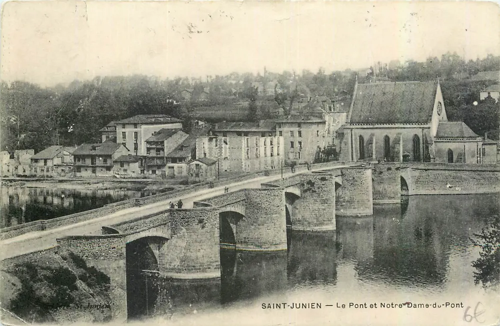 SAINT-JUNIEN — Le Pont et Notre-Dame-du-Pont — éditeur St Junien, n°66 - Recto