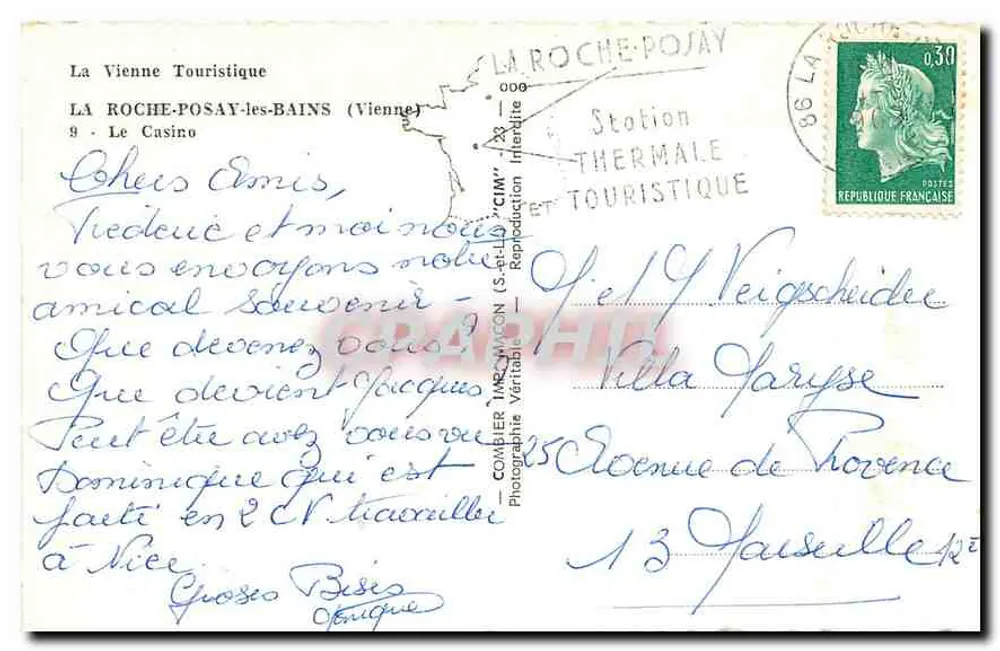 Schloss La Roche-Posay — Das Casino — La Vienne Touristique - Rückseite