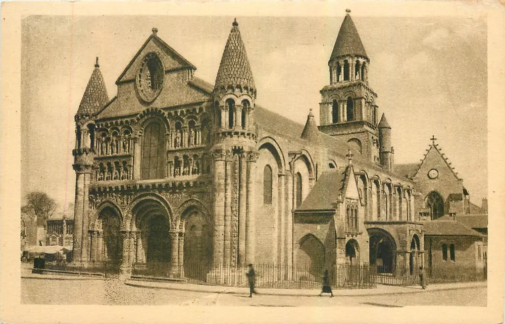 Poitiers — Église Notre-Dame-la-Grande — West- und Südfassade (11., 12. und 15. Jahrhundert) — J. ROUCHON - Vorderseite