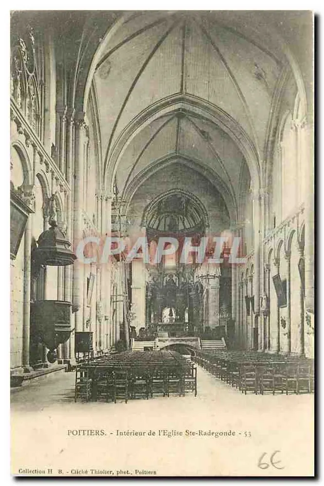 Poitiers — Innenansicht der Kirche Ste-Radegonde — Foto Thiallier, Fotograf Paittiers, Nr. 53 - Vorderseite