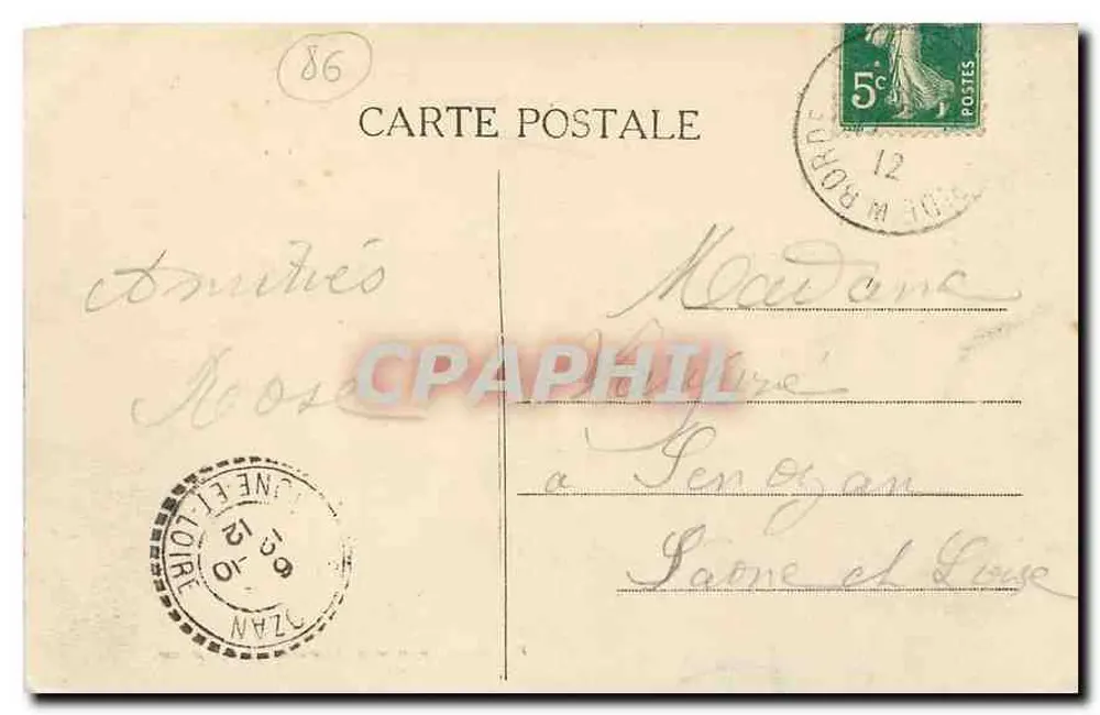 Châtellerault — Der Gamélletta-Platz und die Promenaden — phot. Chauvet, edit. Châtellerault - Rep. impr. - Rückseite