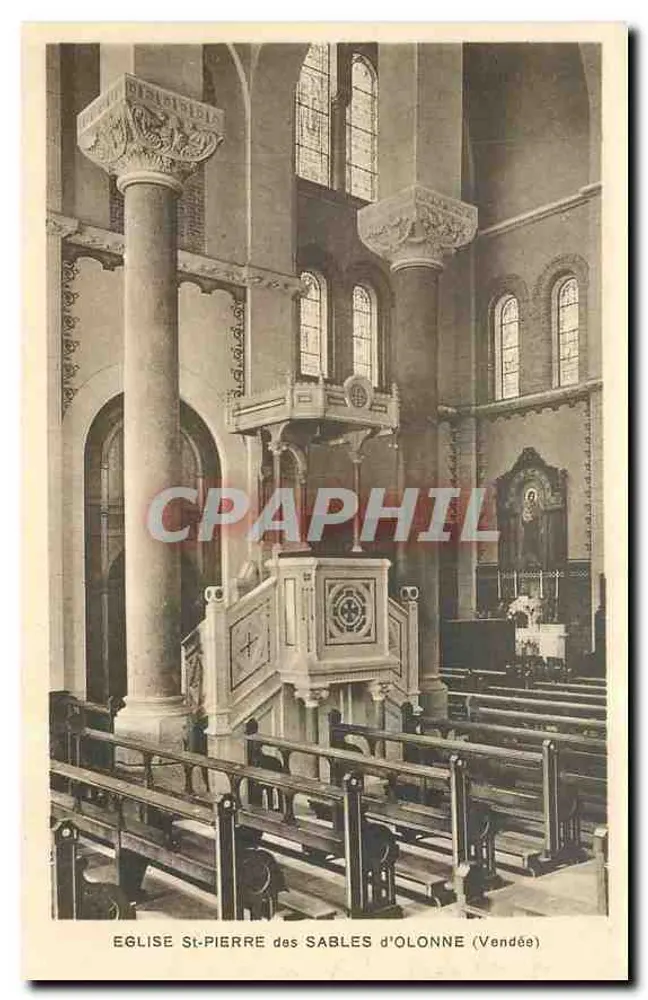Church of Saint-Pierre des Sables-d'Olonne (Vendée) — interior — publisher unknown, series number not visible - Front