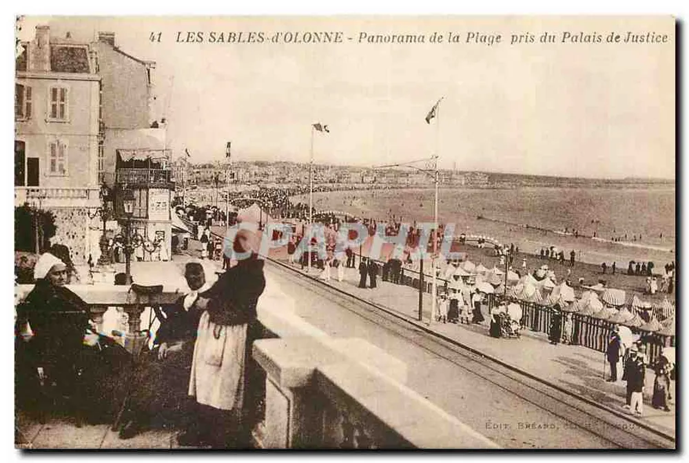 Les Sables-d'Olonne - Panorama der Strand von der Justizpalast — Édit. Bréano, n°41 - Vorderseite