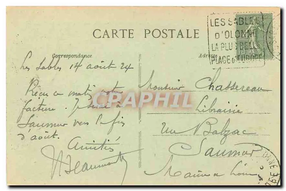 Les Sables-d'Olonne — Eine Welle am Brise-lames — Verlag: L'Imprimerie Zalflour, Nr. 116 - Rückseite