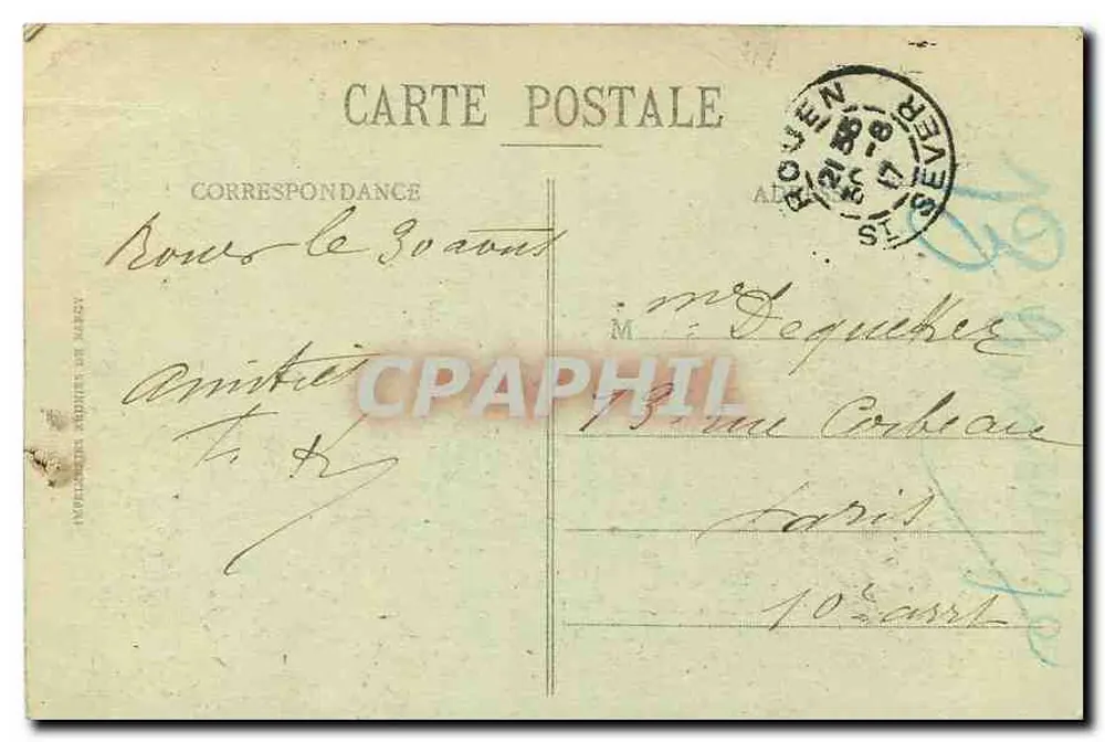Rouen - The Bridge of Englishmen — C.V. 318 — publisher C.V. - Back