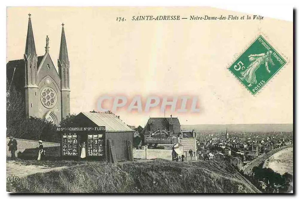 Sainte-Adresse — Notre-Dame-des-Flots und die Stadt — Verlag EID, Nr. 174 - Vorderseite