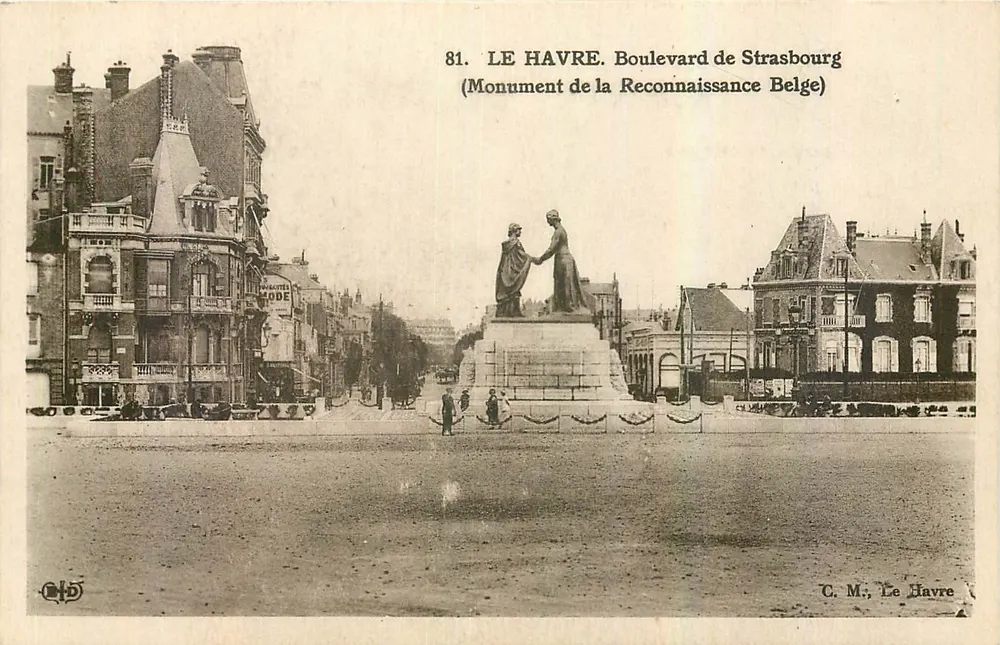 Le Havre. Boulevard de Strasbourg — Monument de la Reconnaissance Belge — C. M., Le Havre - Vorderseite