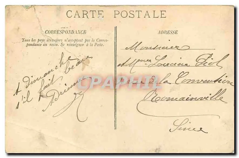 Le Hâvre — Arrivée du Bateau de Tronville — LL. — Éditeur LL. — N° 150 - Verso