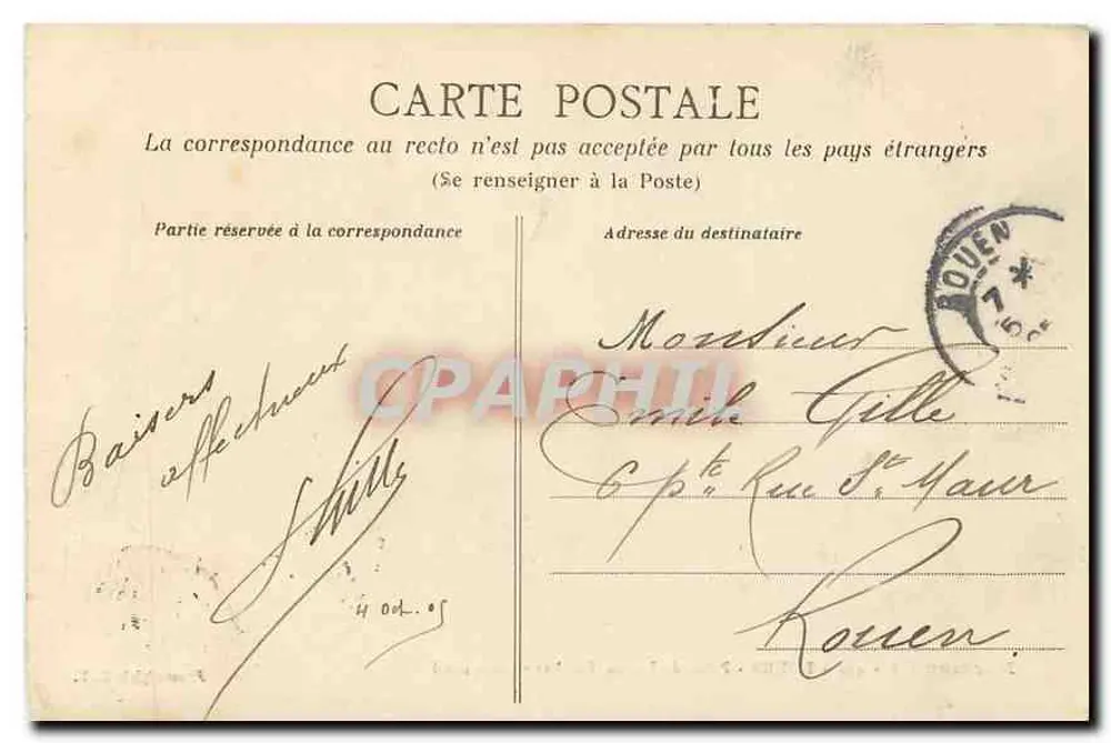 Rouen - Palácio de Justiça. Escada monumental — Normandia - 429 — editor não visível - Verso