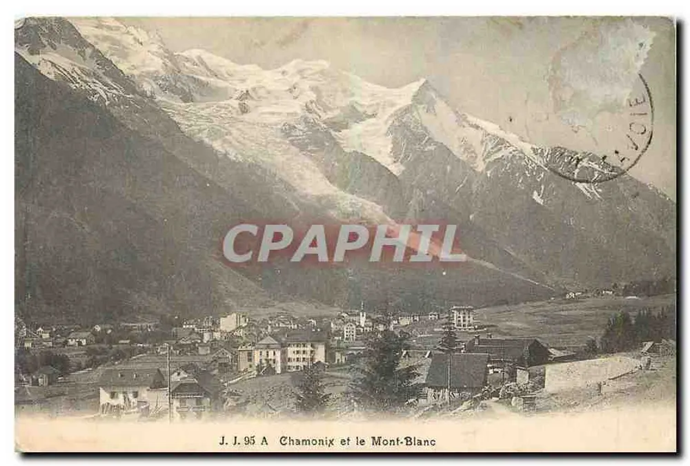 Chamonix e o Mont-Blanc — J. J. 95 A — Julllien frères, Phot. Editeurs, Genève - Frente