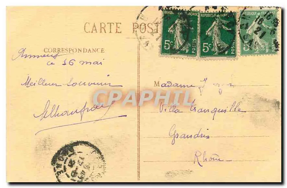 See Annecy — Schloss Duingt und die Dents de Lanton — A. Garlot, Annecy, Nr. 16 - Rückseite