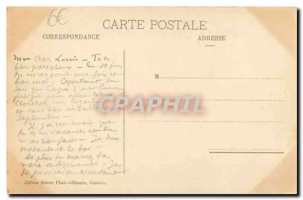 Auf den Gipfeln — Aiguille Verte und Mont Blanc — J. J. 3162 - Rückseite