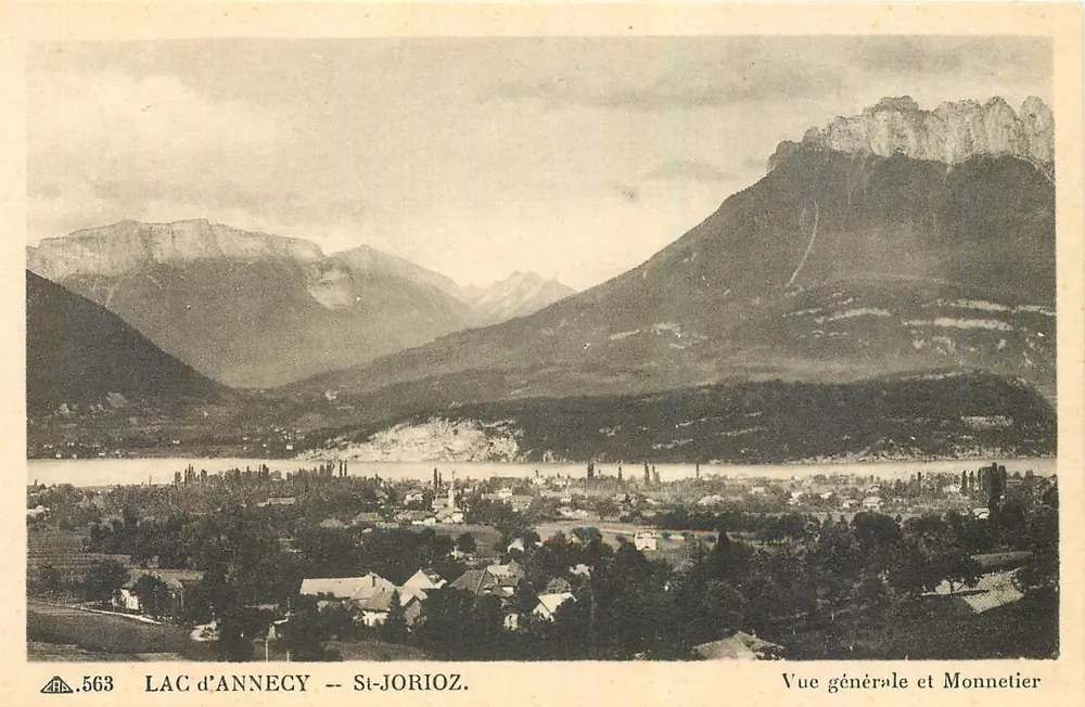 LAC d'ANNECY -- St-JORIOZ — Vue générale et Monnetier — n°563 - Recto