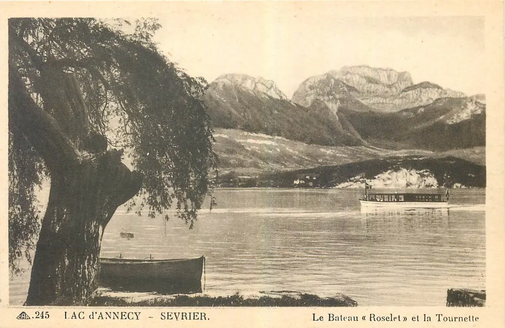 See Annecy - Sevrier — Das Boot « Roselet » und die Tournette — IAC d'Annecy - Sevrier, n°245 - Vorderseite