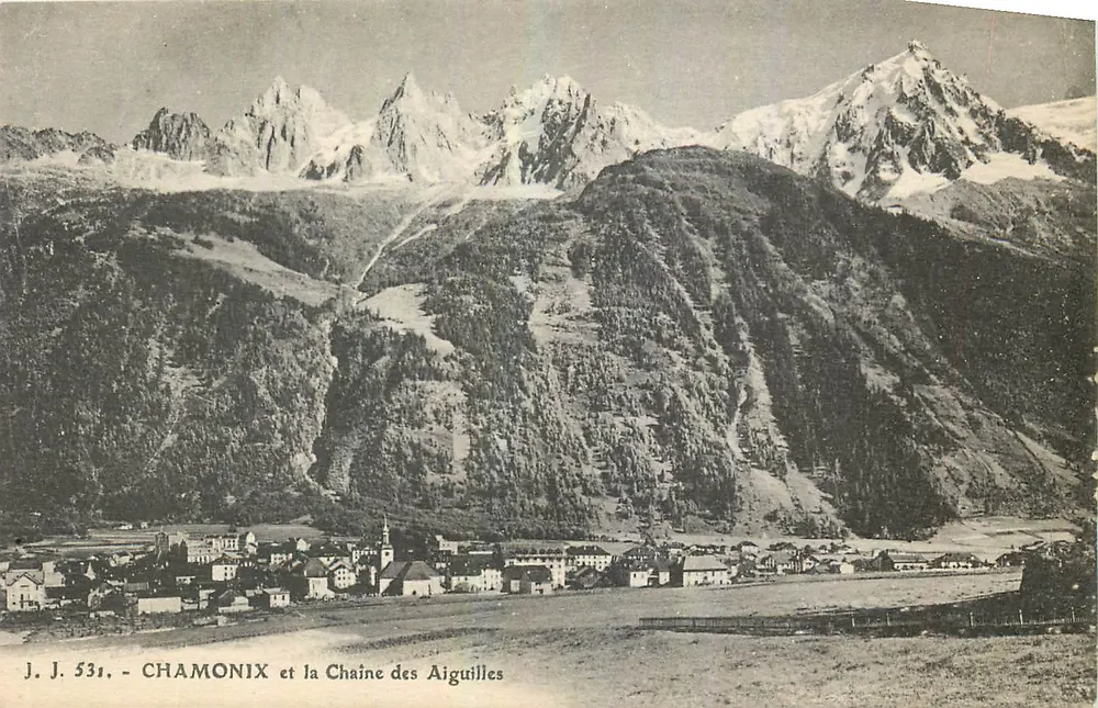 Chamonix e a Cadeia das Agulhas — J. J. 531 — Julian frères, Genebra - Frente
