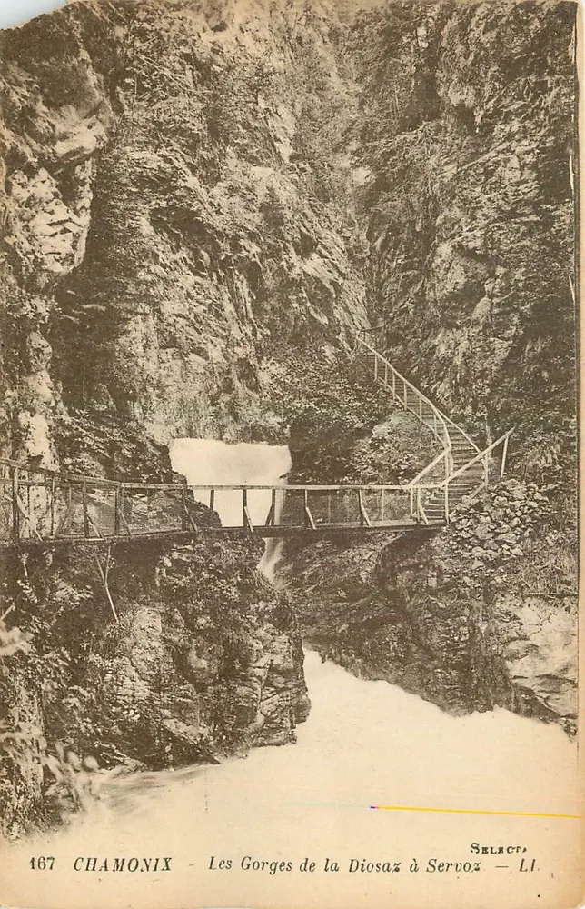 Chamonix — As Gorges da Diosaz em Servoz — Select, n° 167 - Frente
